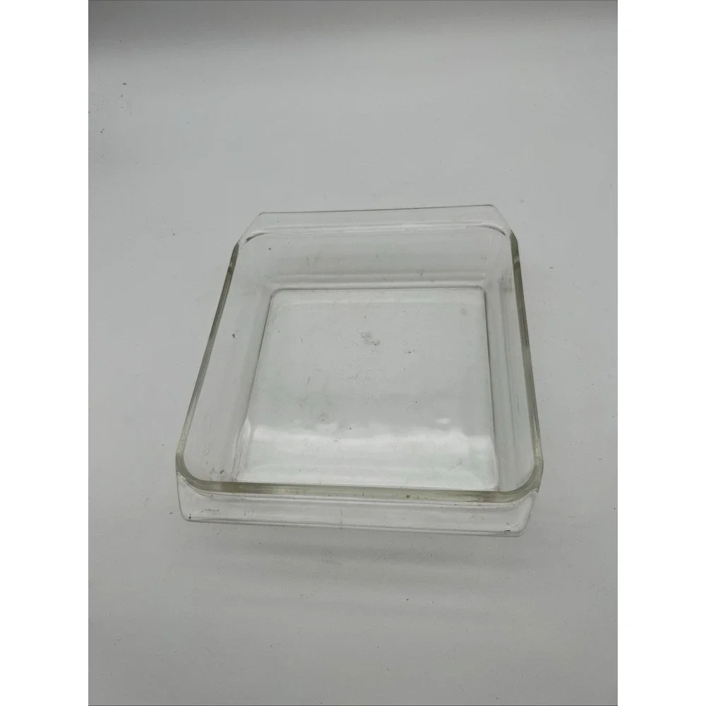 Vintage 1970's Pyrex Clear Glass 2 Quart 222  8x8x2 Square Baking/Cake Dish